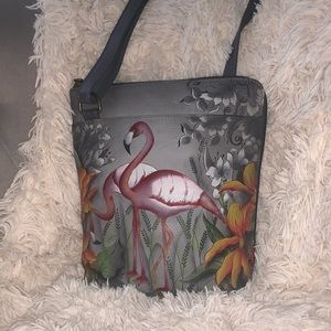 Anuschka Flamingo Crossbody